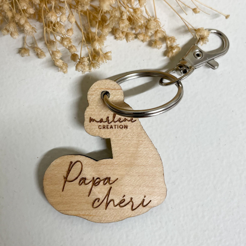 Porte-clés bras musclé – Cadeau papa fort et unique