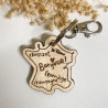 Porte-clés carte France bois – Cadeau personnalisé unique