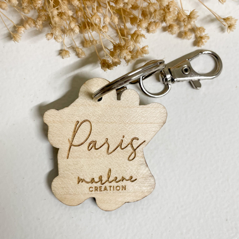 Porte-clés carte France bois – Cadeau personnalisé unique