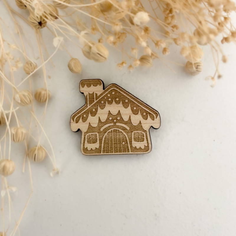 Magnet Chalet en Bois Vernis – Décoration Artisanale | Marlène Création