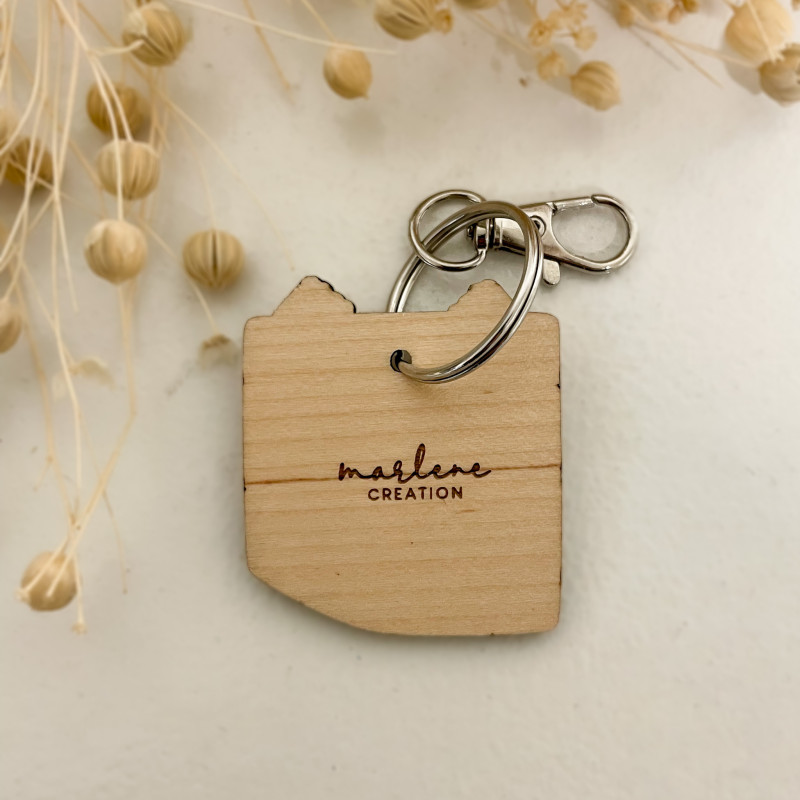 Porte-clés post-it bois – Cadeau original personnalisé