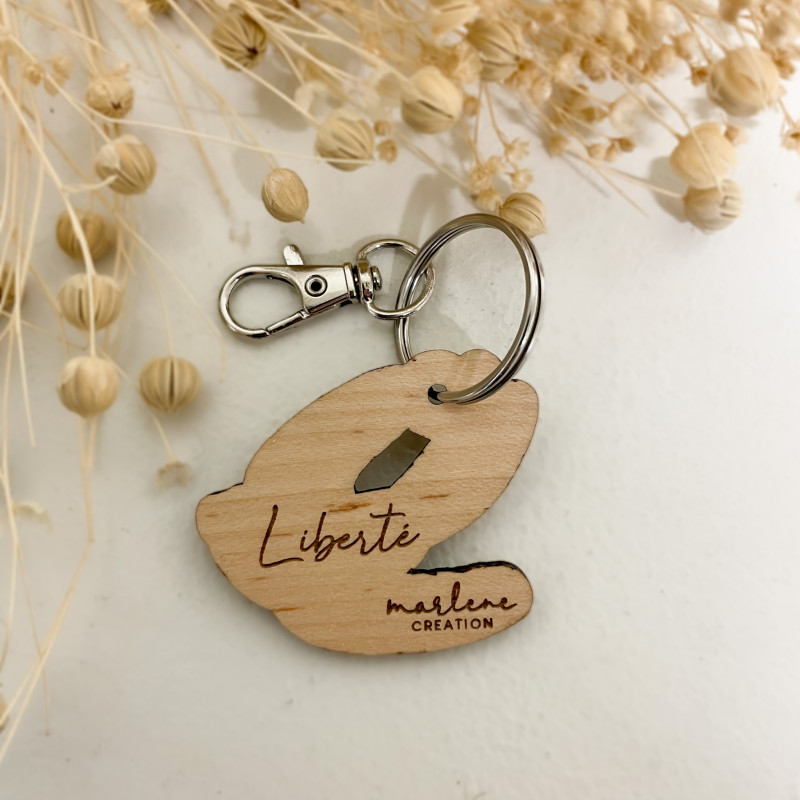 Porte-clés hirondelle bois – Cadeau artisanal personnalisé