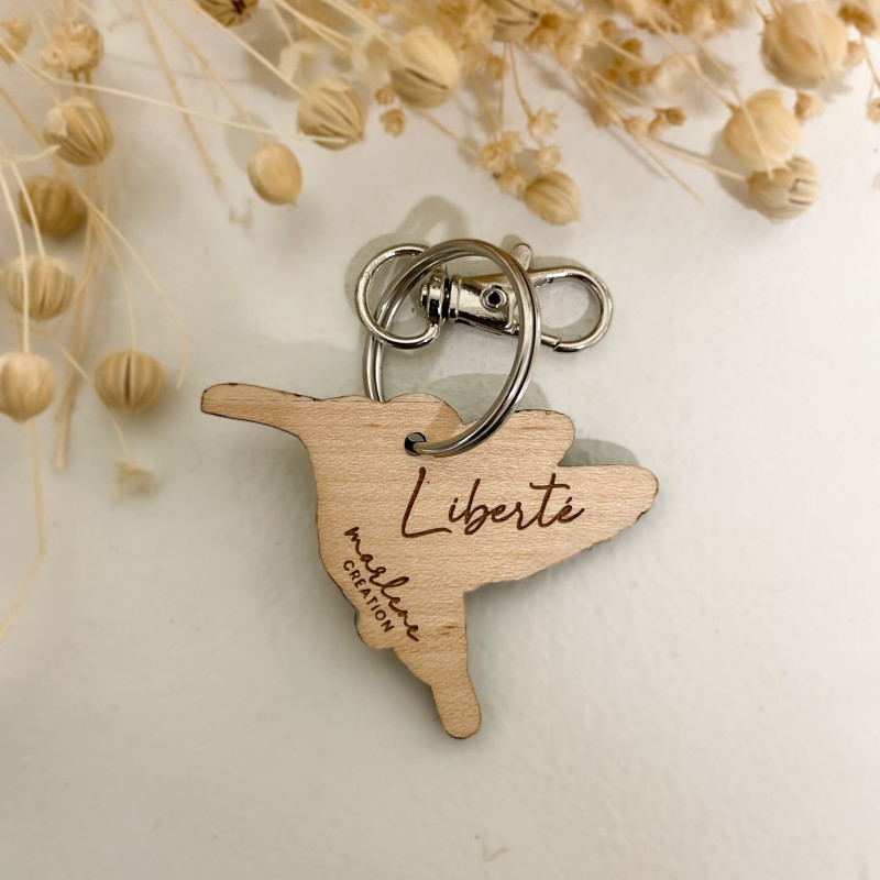 Porte-clés colibri bois – Cadeau artisanal personnalisé