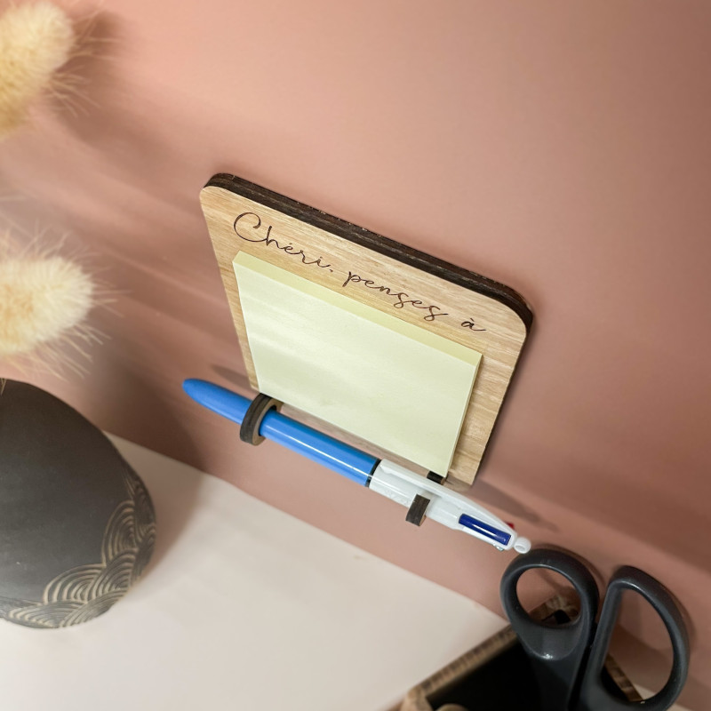 Support de Post-it en bois personnalisable – Idée cadeau utile