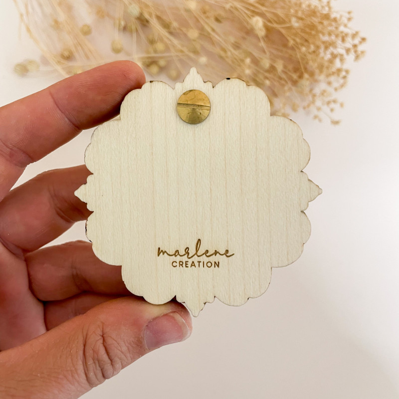 Miroir de Poche Personnalisé – Façade Florale et Texte au Choix | Marlène Création