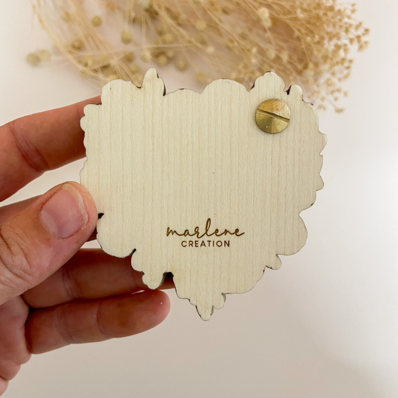 Miroir de Poche Personnalisé – Façade Florale et Texte au Choix | Marlène Création