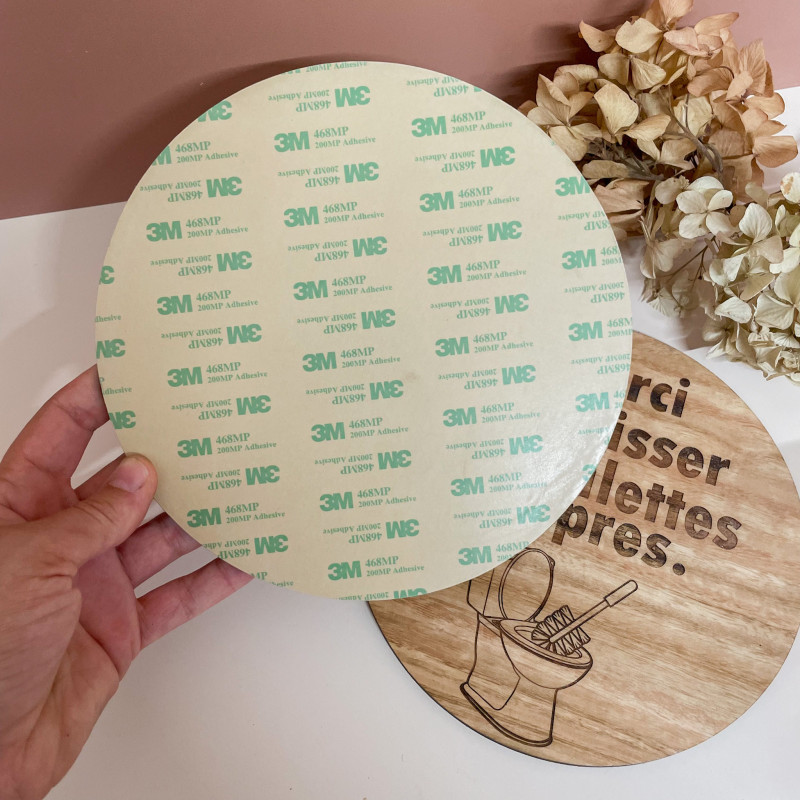 Panneau toilettes bois – Merci de laisser propres