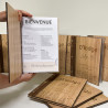 Carte menu gravé – Professionnels & Établissements