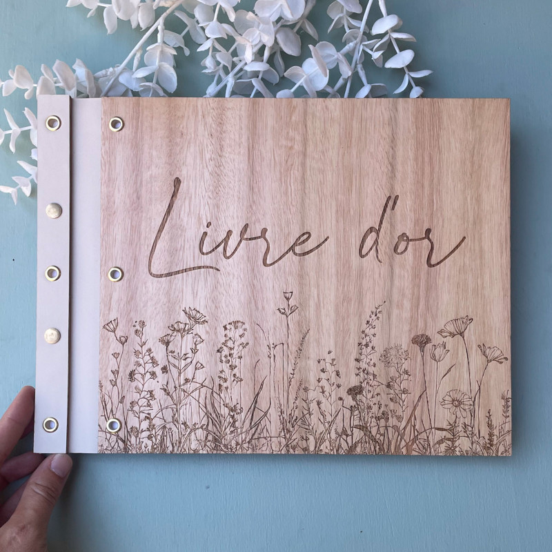 Livre d’or bois gravé – Professionnels & Établissements
